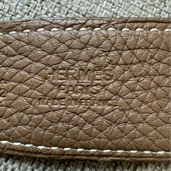 Authentic HERMES 32mm Collier De Chien CDC Belt Kit 95 Black Etoupe - Picture 8 of 9